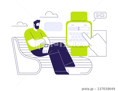 Reply to messages with smartwatch isolated cartoon vector illustrations. Reply to messages with smartwatch isolated cartoon vector illustrations. 137038649