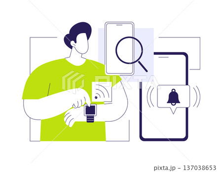 Find phone feature isolated cartoon vector illustrations. 137038653