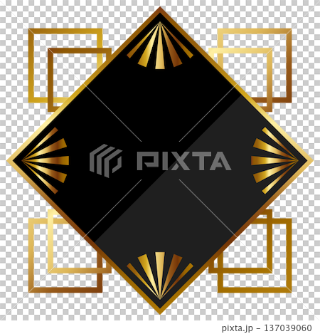 Luxurious Art Deco frame in black and gold 137039060