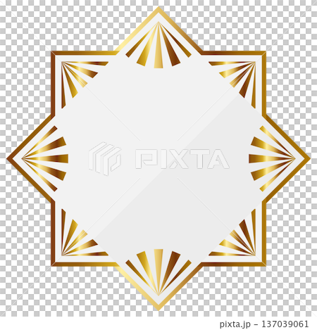 Luxurious Art Deco frame in white and gold Luxurious Art Deco frame in white and gold 137039061