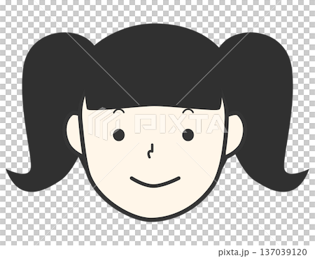 Cute girl with twin tails, bangs Cute girl with twin tails, bangs 137039120
