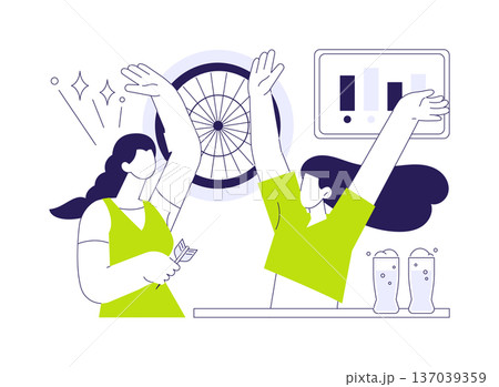 Playing darts isolated cartoon vector illustrations. 137039359