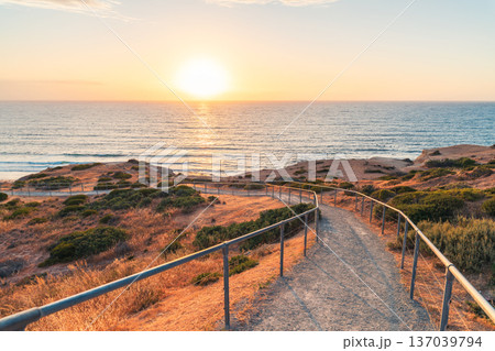Sunset pathway to Blanche Point Cove beach, Fleurieu Peninsula, South Australia Sunset pathway to Blanche Point Cove beach, Fleurieu Peninsula, South Australia 137039794