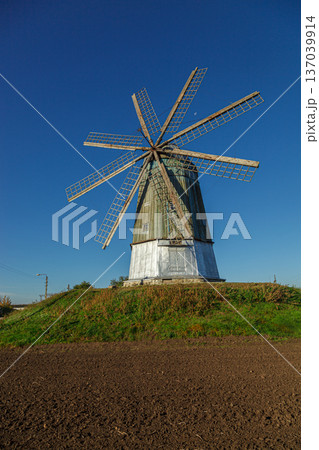 windmill dutch type against blue sky windmill dutch type against blue sky 137039914