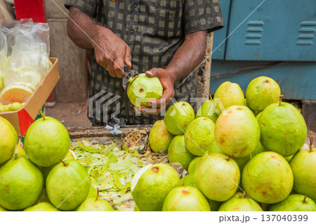Crowded central food Market in Colombo. traditional type of trade Sri Lanka 137040399