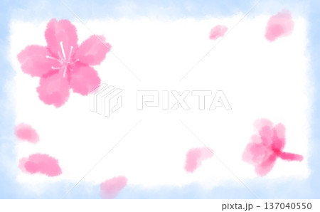 水彩風さくらの背景素材01 137040550