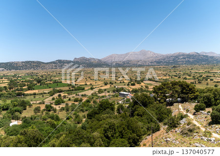 Exploring the scenic beauty of Lasithi Plateau in Crete, Greece on a clear day 137040577