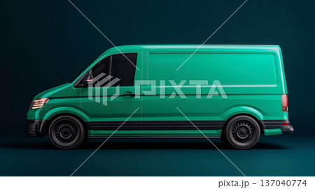 Creative mockup of van design for cargo delivery service in studio environment 137040774