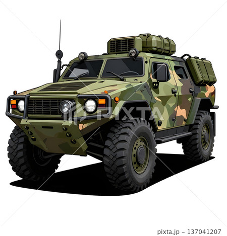 Army protected, armored off-road vehicle. Army protected, armored off-road vehicle. 137041207