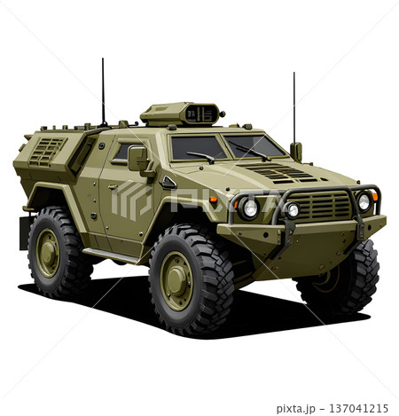 Army protected, armored off-road vehicle. 137041215