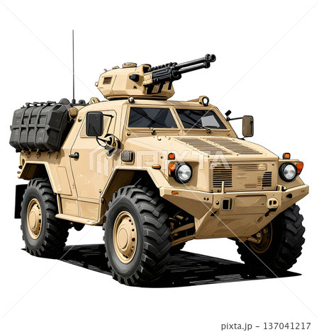 Army protected, armored off-road vehicle. 137041217