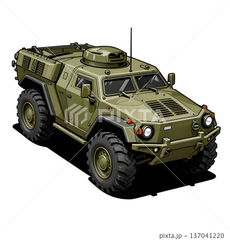 Army protected, armored off-road vehicle. 137041220