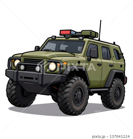 Army protected, armored off-road vehicle. 137041224