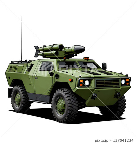 Army protected, armored off-road vehicle. 137041234