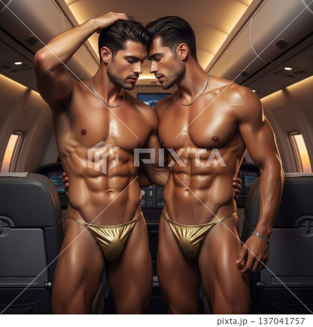 Handsome Male Model in Trendy Vibrant Swimwear Showcasing New Fashion Collection Handsome Male Model in Trendy Vibrant Swimwear Showcasing New Fashion Collection 137041757