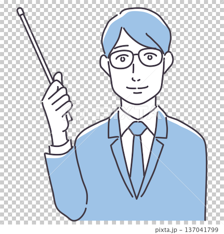 指示棒を持つスーツ姿の男性 137041799