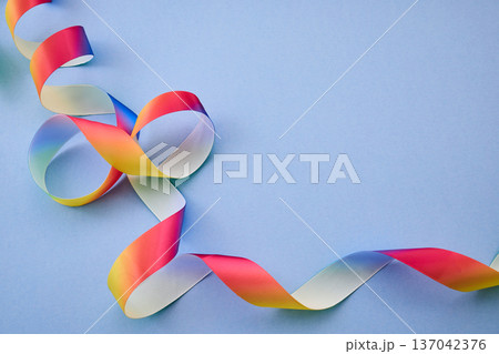 Autism awareness concept with colorful rainbow ribbon Autism awareness concept with colorful rainbow ribbon 137042376