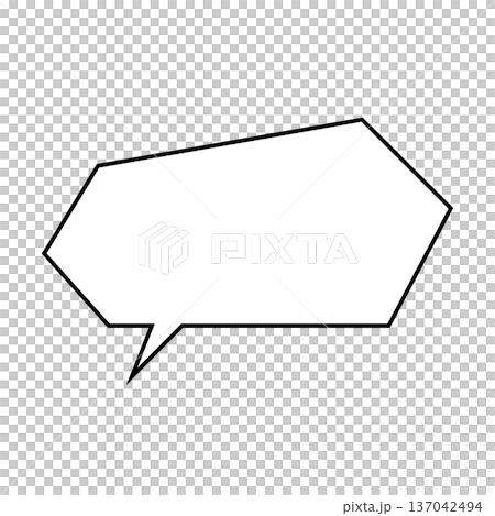 横長六角形（ヘキサゴン）吹き出し クリーンイラスト 137042494