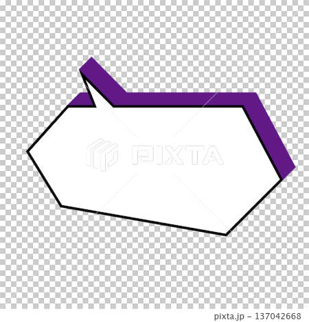横長六角形(ヘキサゴン)吹き出し クリーンイラスト 横長六角形(ヘキサゴン)吹き出し クリーンイラスト 137042668
