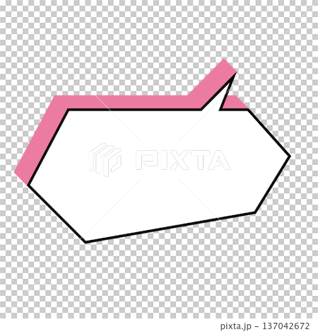 横長六角形(ヘキサゴン)吹き出し クリーンイラスト 横長六角形(ヘキサゴン)吹き出し クリーンイラスト 137042672