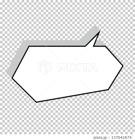 横長六角形(ヘキサゴン)吹き出し クリーンイラスト 横長六角形(ヘキサゴン)吹き出し クリーンイラスト 137042674