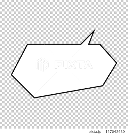 横長六角形(ヘキサゴン)吹き出し クリーンイラスト 横長六角形(ヘキサゴン)吹き出し クリーンイラスト 137042680