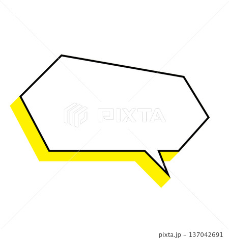 横長六角形(ヘキサゴン)吹き出し クリーンイラスト 横長六角形(ヘキサゴン)吹き出し クリーンイラスト 137042691