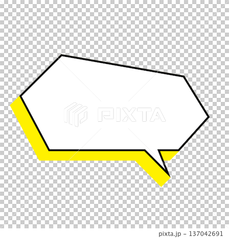 横長六角形(ヘキサゴン)吹き出し クリーンイラスト 横長六角形(ヘキサゴン)吹き出し クリーンイラスト 137042691