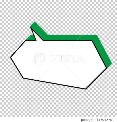 横長六角形(ヘキサゴン)吹き出し クリーンイラスト 横長六角形(ヘキサゴン)吹き出し クリーンイラスト 137042701