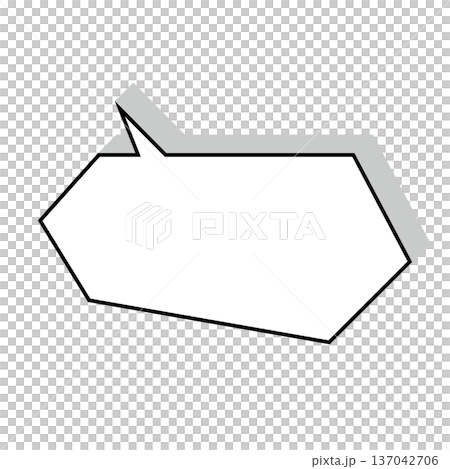 横長六角形（ヘキサゴン）吹き出し クリーンイラスト 137042706