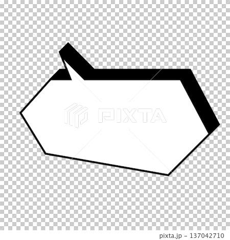 横長六角形（ヘキサゴン）吹き出し クリーンイラスト 137042710