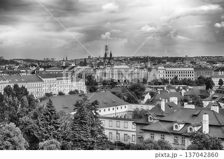 Panoramic view of Prague's rooftops, Czech Republic 137042860