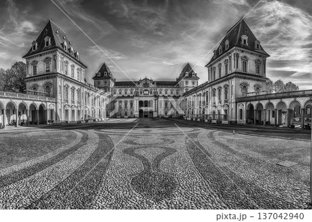 Courtyard of the Castle of Valentino in Turin, Italy Courtyard of the Castle of Valentino in Turin, Italy 137042940