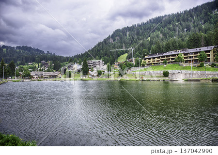 Madonna di Campiglio city lake, Trentino Alto Adige, Italy 137042990