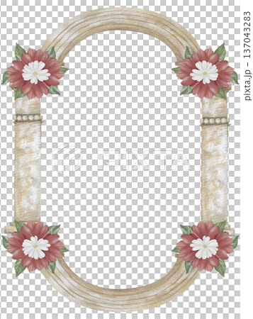 Watercolor illustration Wedding collection Frame with flowers and arch Hand drawing Watercolor illustration Wedding collection Frame with flowers and arch Hand drawing 137043283
