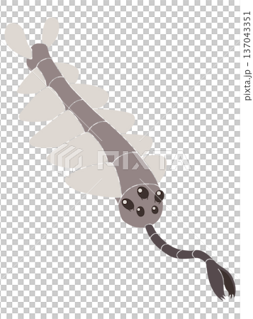 ポップなオパビニアのイラスト　主線なし 137043351