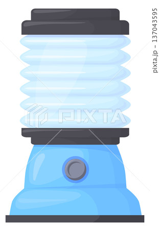 Tourist light equipment. Camping lantern cartoon icon 137043595