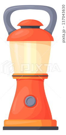 Modern camping light. Electric lantern cartoon icon 137043630