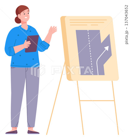 Driving school road lesson. Traffic rules study 137043652