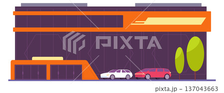Official auto dealer store. Trade mall building Official auto dealer store. Trade mall building 137043663