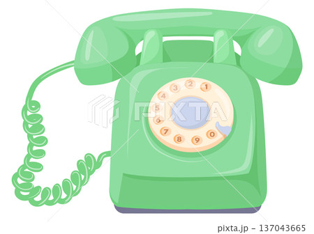 Green house rotary phone device cartoon icon 137043665