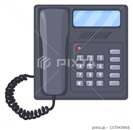 Fax phone cartoon icon. Office technology device Fax phone cartoon icon. Office technology device 137043668