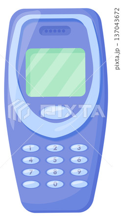 Old cell phone. Retro button telephone icon 137043672