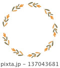 Simple cute wreath of orange flowers 137043681