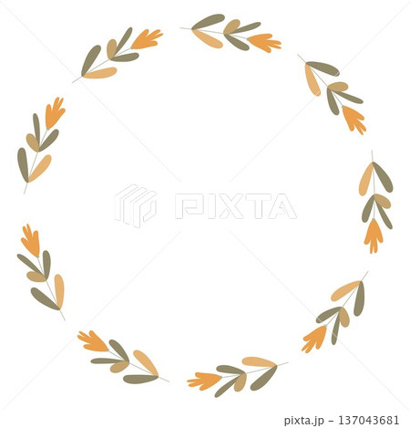 Simple cute wreath of orange flowers 137043681