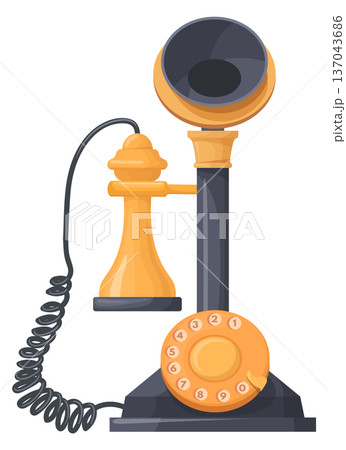Victorian style phone. Aged historic device icon Victorian style phone. Aged historic device icon 137043686