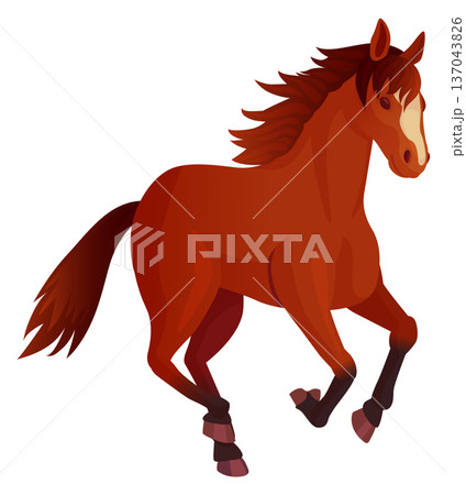 Stallion gallop icon. Arabian horse run race 137043826