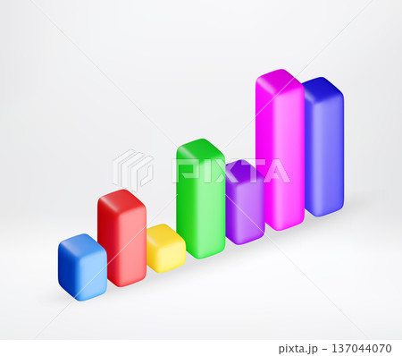 3d Colorful bar chart showing growth. 3d Colorful bar chart showing growth. 137044070