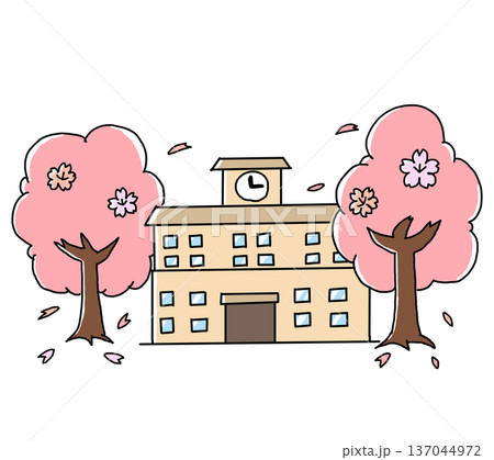 学校　イラスト　カラー 137044972