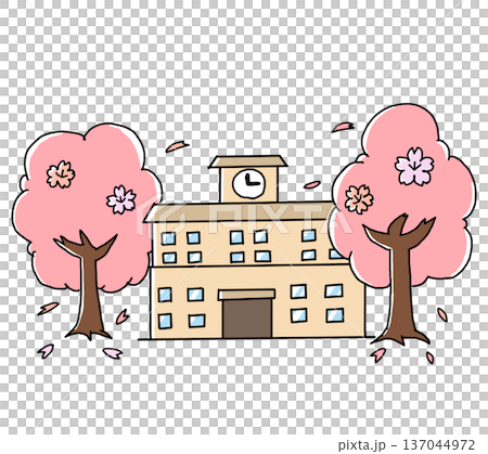 学校　イラスト　カラー 137044972